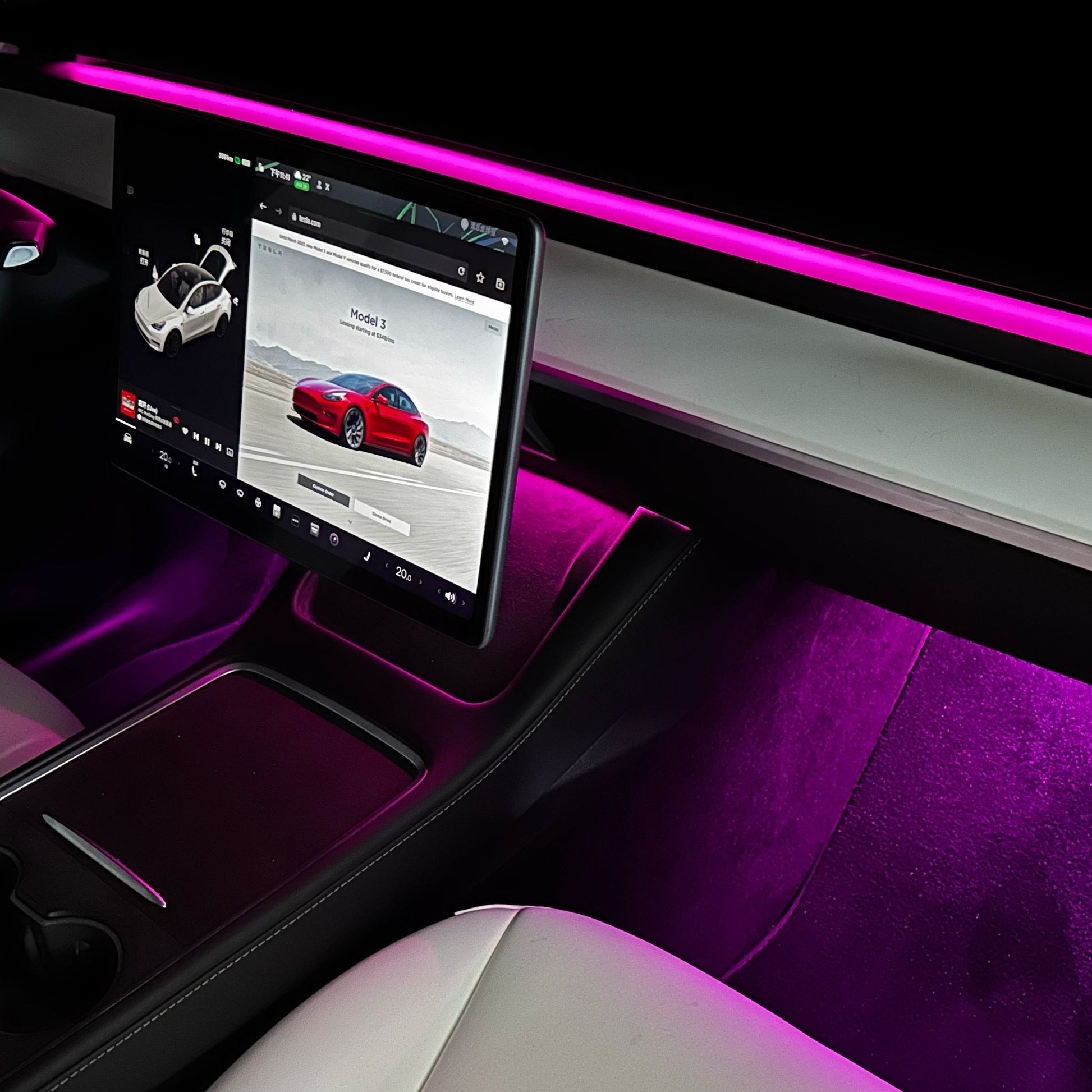 Tesla ambient light for Model3 ModelY (2019-2024) Platinum kit